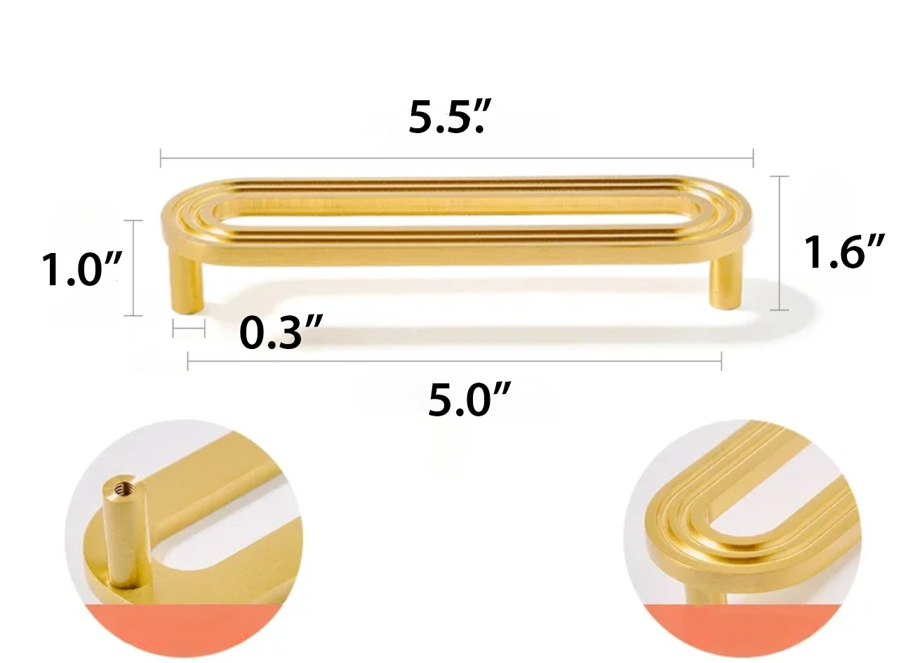 Unique Minimalist Golden Cupboard Handles