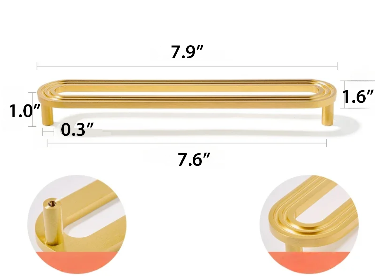 Unique Minimalist Golden Cupboard Handles