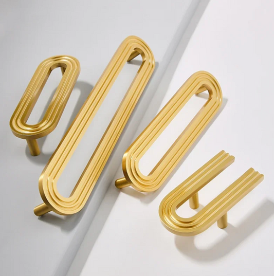 Unique Minimalist Golden Cupboard Handles