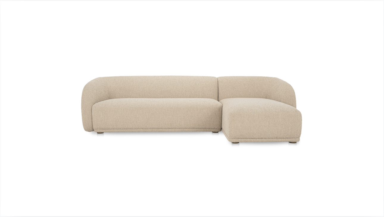 Faye Right Sectional Beige Boucle