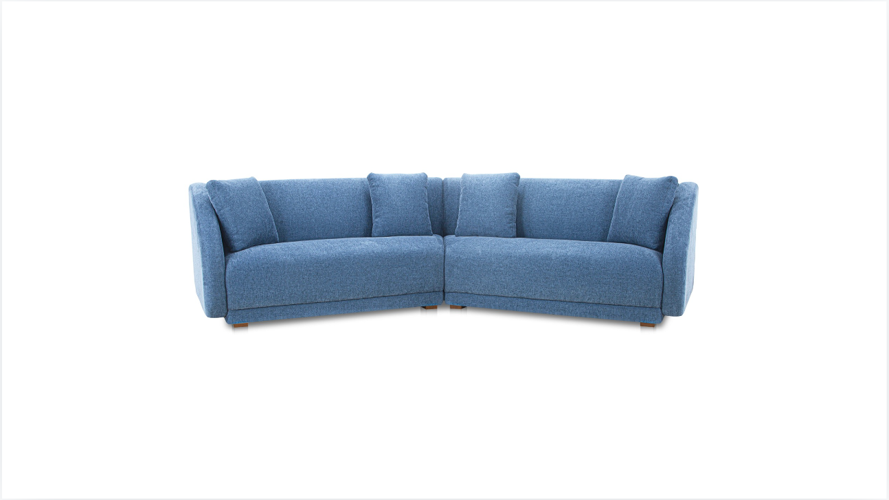 Fraser 2 Piece Modular Sofa Deep Blue