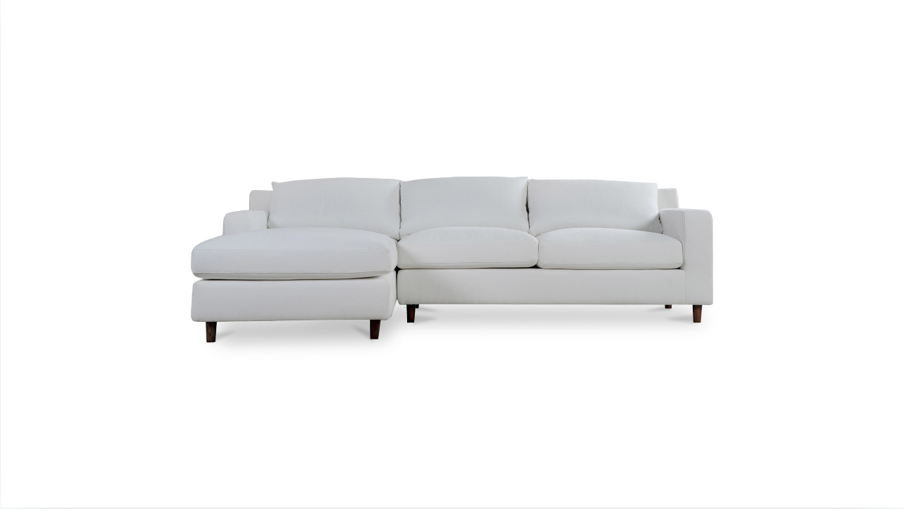 Hutton Left Sectional White