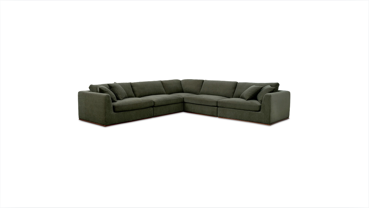 Rue Classic L Modular Sectional Dark Green