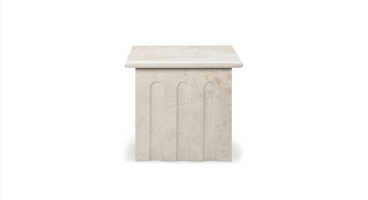 Forum Side Table Cream Marble