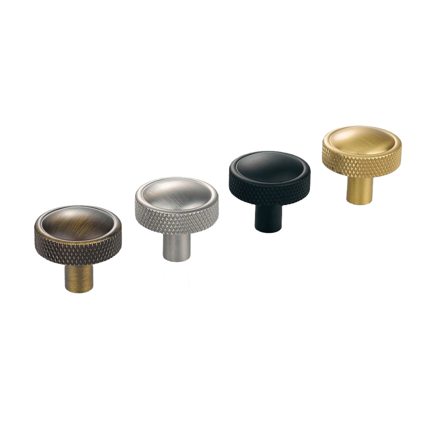 Brassio Knurled Solid Brass Cabinet Knob