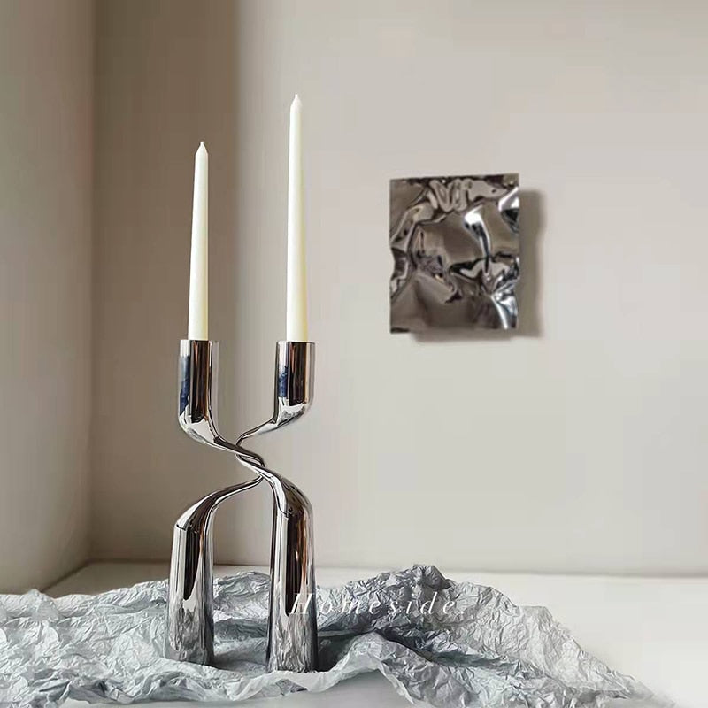 Stainless Steel H-Shaped Candle Holder