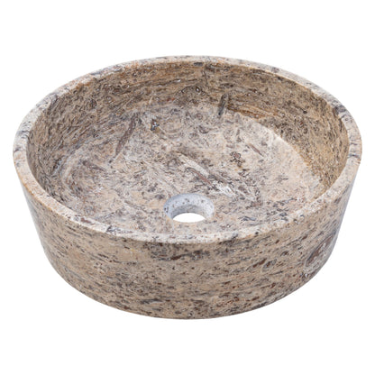 TCSC | Silver Latte Travertine Natural Stone Above Vanity Bathroom Sink Polished (D)16" (H)5"