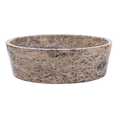 TCSC | Silver Latte Travertine Natural Stone Above Vanity Bathroom Sink Polished (D)16" (H)5"