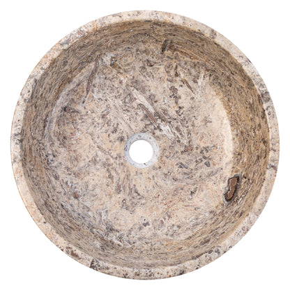 TCSC | Silver Latte Travertine Natural Stone Above Vanity Bathroom Sink Polished (D)16" (H)5"