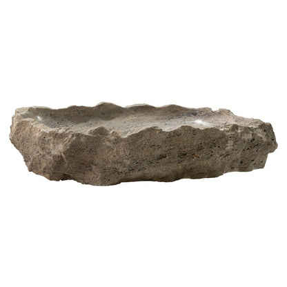 TCSC | Silver Travertine Rustic Natural Stone Above Vanity Random Shape Sink