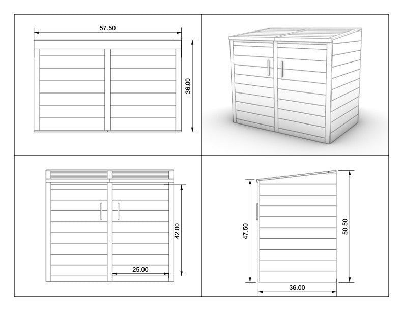 Red Grandis Trash Enclosure