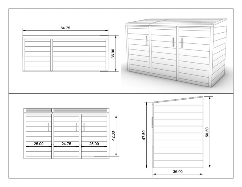 Red Grandis Trash Enclosure