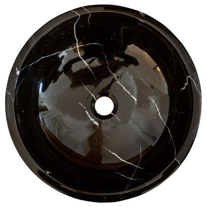 TCSC | Natural Stone Toros Black Marble Above Vanity Bathroom Sink Rustic Outside (D)16" (H)6"