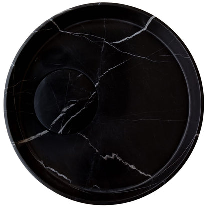 TCSC | Natural Stone Toros Black Marble Above Vanity Designer Bathroom Sink Polished (D)17.5"