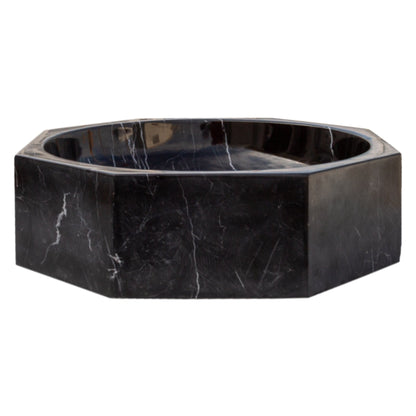 TCSC | Toros Black Marble Octagon Above-vanity Bathroom Sink Polished (D)16" (H)5"