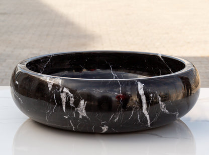 TCSC | Toros Black Marble Above Vanity Bathroom Vessel Sink Polished (D)16" (H)5"