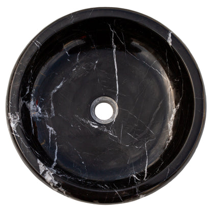 TCSC | Toros Black Marble Above Vanity Bathroom Vessel Sink Polished (D)16" (H)5"