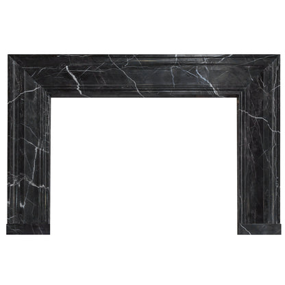 TCSC | Toros Black Marble Hand-carved Fireplace Mantel Polished (W)49" (H)69"