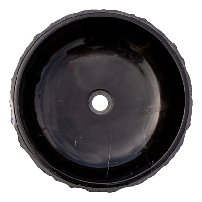 TCSC | Toros Black Marble Rustic Above Vanity Round Bathroom Sink (D)16" (H)5"