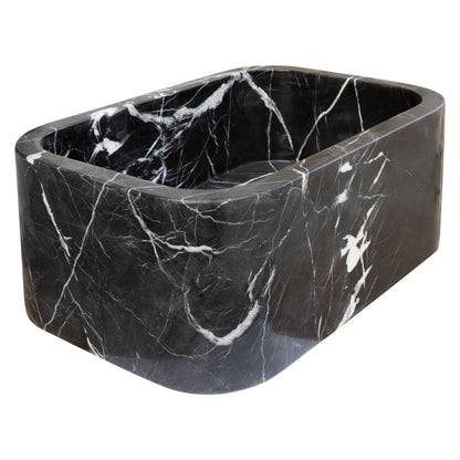 TCSC | Toros Black Marble Rectangular Wall-mount Bathroom Sink (W)12" (W)18" (H)7"