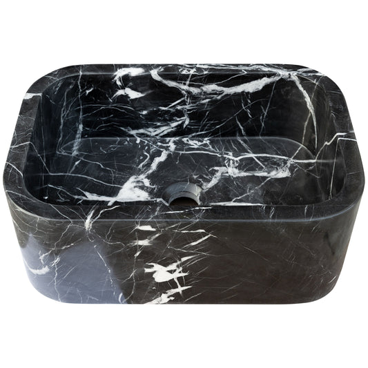 TCSC | Toros Black Marble Rectangular Wall-mount Bathroom Sink (W)12" (W)18" (H)7"