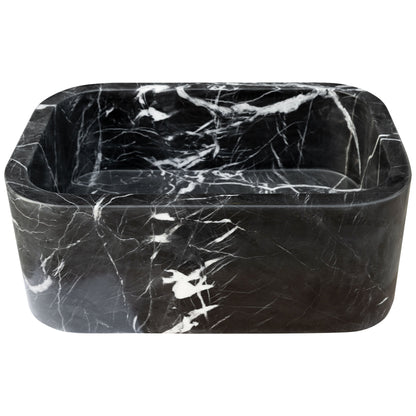 TCSC | Toros Black Marble Rectangular Wall-mount Bathroom Sink (W)12" (W)18" (H)7"