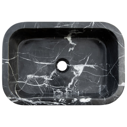 TCSC | Toros Black Marble Rectangular Wall-mount Bathroom Sink (W)12" (W)18" (H)7"