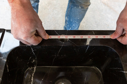 TCSC | Toros Black Marble Rectangular Wall-mount Bathroom Sink Polished (W)12" (L)19" (H)7"