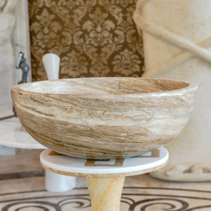 TCSC | Traonyx Natural Stone Above Vanity Bathroom Sink Honed (D)16" (H)6"