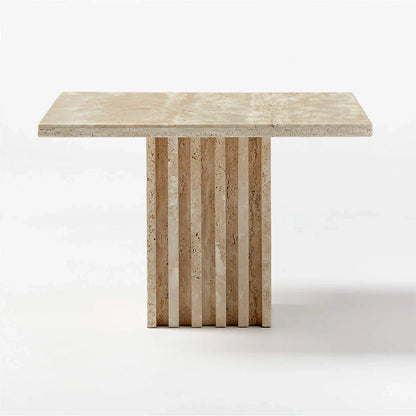 TCSC | Troia Light Solid Travertine Coffee Table Special Design Honed (W)13" (L)21" (H)16"