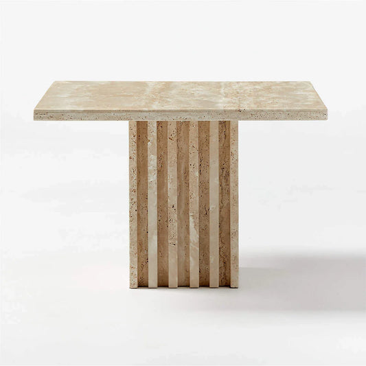 TCSC | Troia Light Solid Travertine Coffee Table Special Design Honed (W)13" (L)21" (H)16"