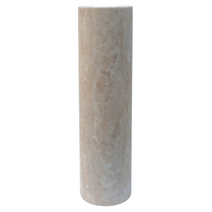 TCSC | Troia Light Travertine Pedestal Stand-alone Sink Honed and Filled (W)15" (L)16" (H)33.5"