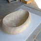 Troia Light Travertine Stone Teardrop Shape Above Vanity Bathroom Vessel Sink