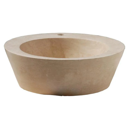 TCSC | Troia Light Travertine Natural Stone Above Vanity Bathroom Vessel Sink (D)16" (H)6"