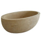 TCSC | Troia Light Travertine Bathtub Hand-carved from Solid Marble Block (W)32" (L)70" (H)20"