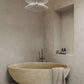 TCSC | Troia Light Travertine Bathtub Hand-carved from Solid Marble Block (W)32" (L)70" (H)20"