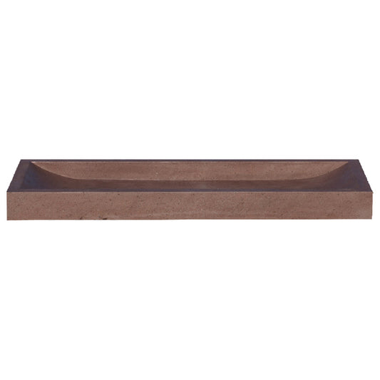 TCSC | Noce Travertine Rectangular Above Vanity Bathroom Sink Honed (W)16" (L)48" (H)4"