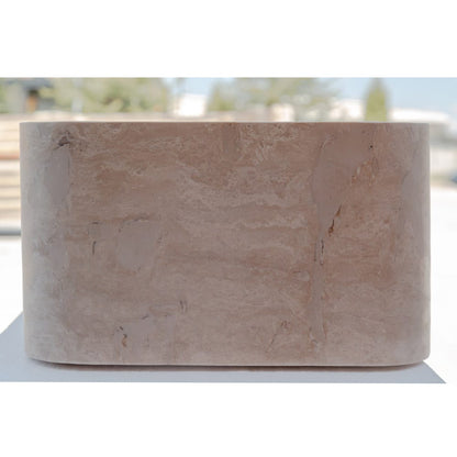 TCSC | Troia Light Travertine Rectangular Farmhouse Kitchen Sink Honed (W)18" (L)30" (H)10"