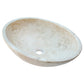 Troia Light Travertine Above Vanity Bathroom Oval Vessel Sink (W)16" (L)21"