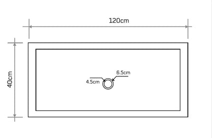 TCSC | Troia Light Travertine Rectangular Above Vanity Bathroom Split-face Sink (W)16" (L)48" (H)4"