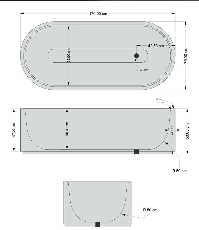 TCSC | Tundra Gray Marble Bathtub Hand-carved from Solid Marble Block (W)29.5" (L)67" (H)19.5"