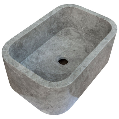 TCSC | Tundra Gray Marble Rectangular Wall-mount Bathroom Sink (W)12" (L)18" (H)7"