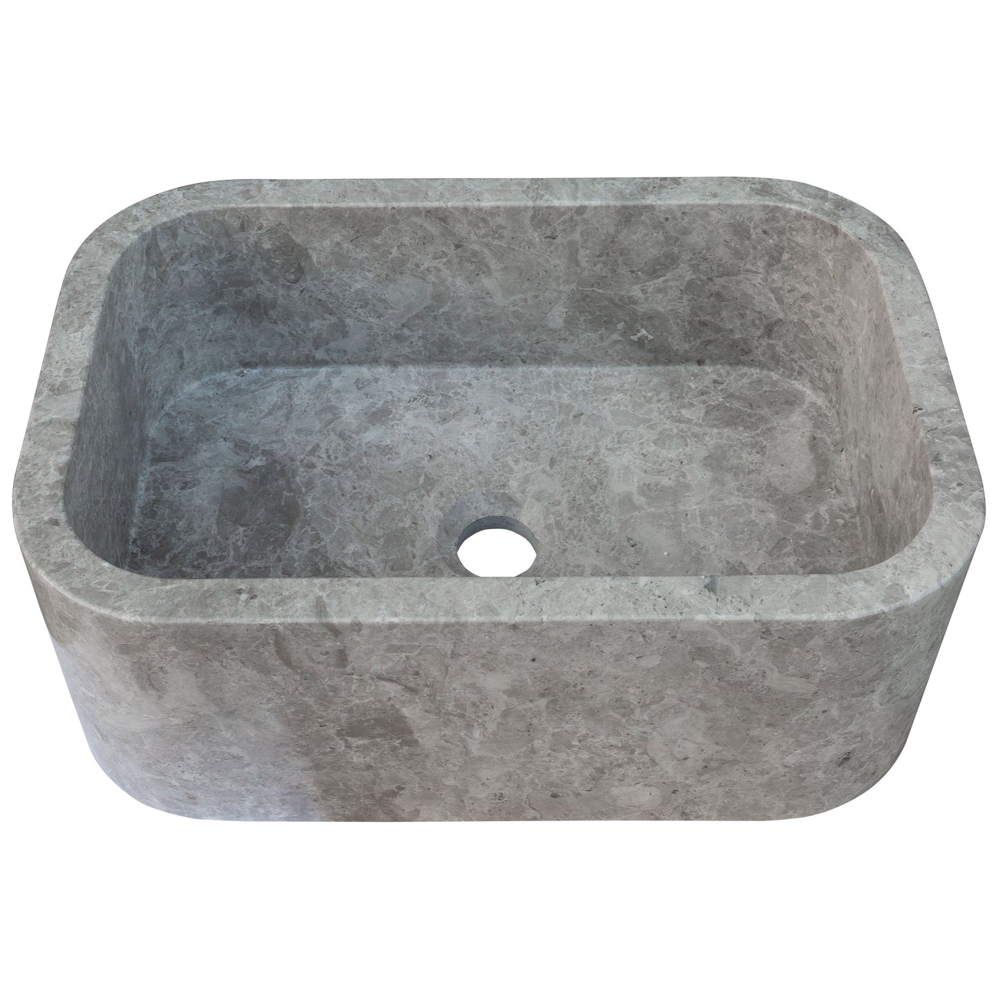 TCSC | Tundra Gray Marble Rectangular Wall-mount Bathroom Sink (W)12" (L)18" (H)7"