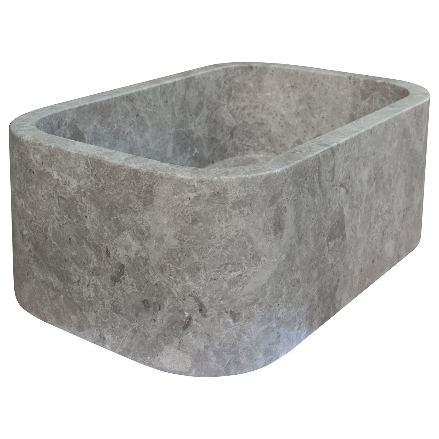 TCSC | Tundra Gray Marble Rectangular Wall-mount Bathroom Sink (W)12" (L)18" (H)7"