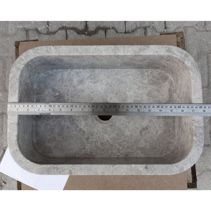 TCSC | Tundra Gray Marble Rectangular Wall-mount Bathroom Sink (W)12" (L)18" (H)7"