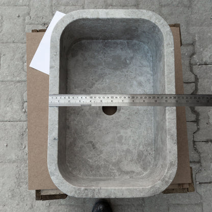 TCSC | Tundra Gray Marble Rectangular Wall-mount Bathroom Sink (W)12" (L)18" (H)7"