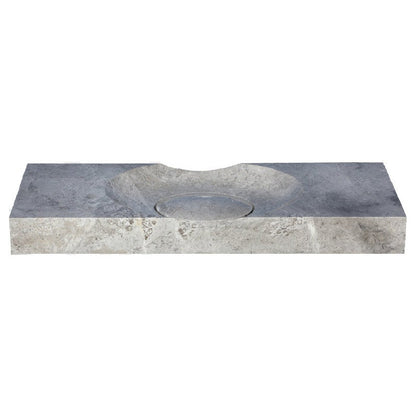 TCSC | Tundra Grey Marble Rectangular Bathroom Vanity carved from Solid Block (W)18" (L)40"