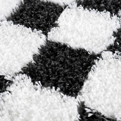 Atira Black & White Checkered Area Rug.