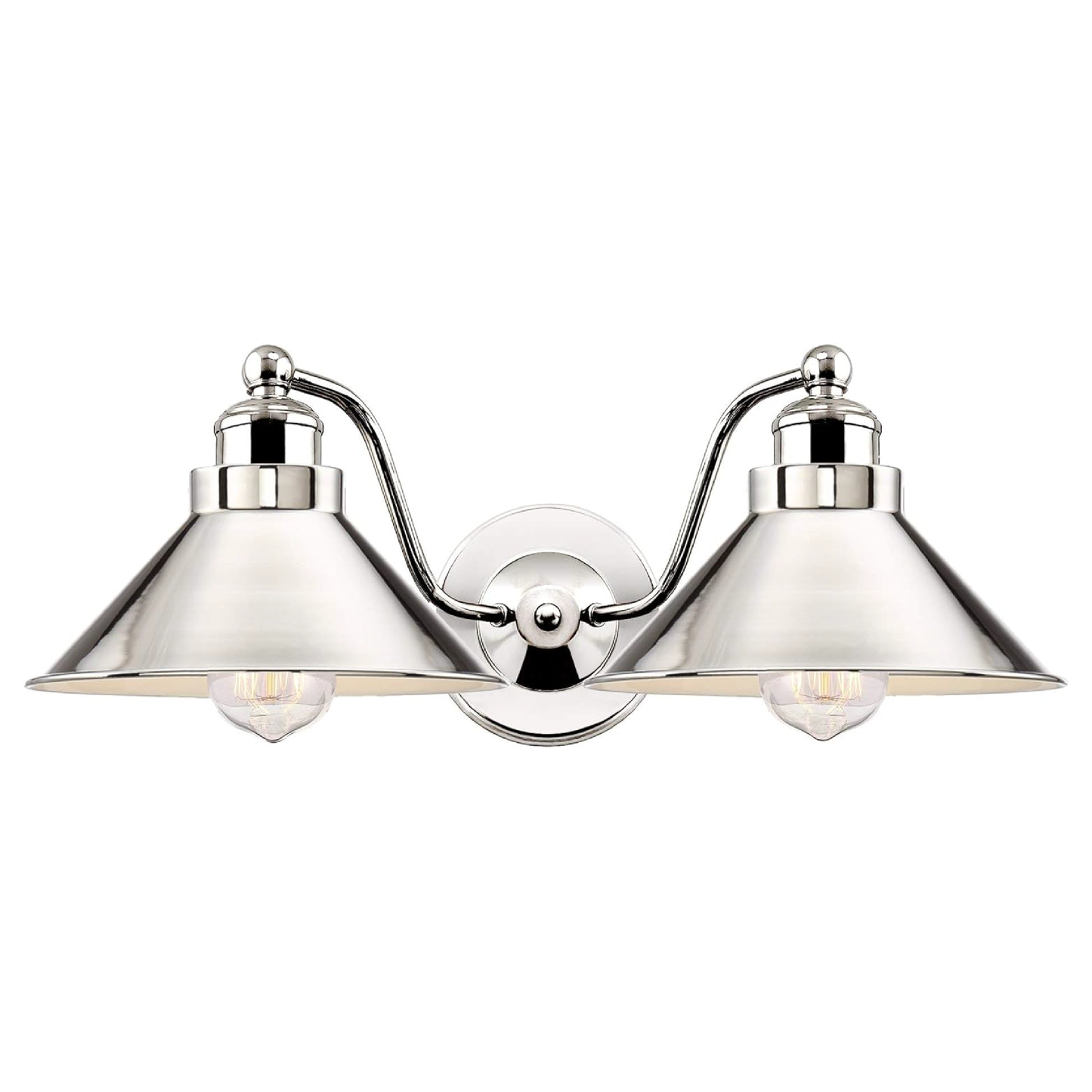 Modern Industrial Wall Sconce in Polished Nickel