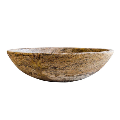 TCSC | Valencia Travertine Natural Stone Above Vanity Oval Vessel Sink (W)16" (L)21" (H)6"